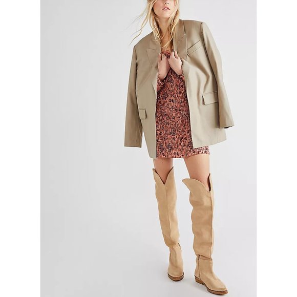 FREE PEOPLE Smock It To Me Mini Dress / Apricot Combo NWT - Picture 4 of 14